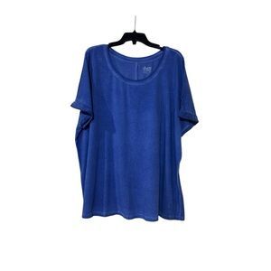 Denim&Co Short Sleeve Crewneck Tee - Royal Blue